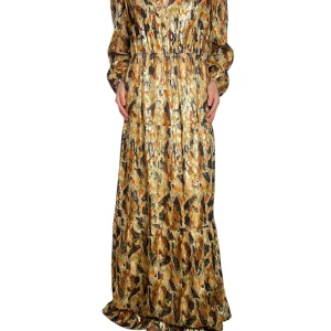 Vestido Seda Fibras Metalizadas