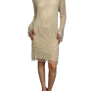 Vestido Flecos Mostacillas