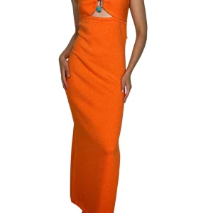 Vestido Orange Strapless
